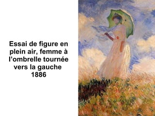 Essai de figure en plein air, femme à l’ombrelle tournée vers la gauche  1886 