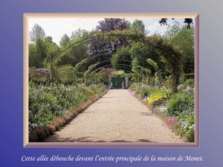 Cette allée débouche devant l’entrée principale de la maison de Monet.
 