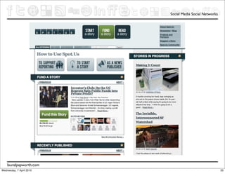 Social Media Social Networks




    laurelpapworth.com
Wednesday, 7 April 2010                                  33
 