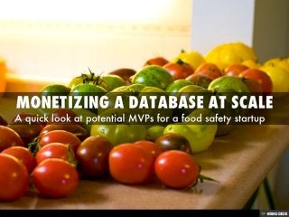 Monetizing a Database at Scale: A Quick Look at Potential MVPs for a Food Safety Startup