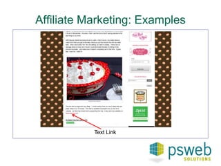 Affiliate Marketing: Examples 
Text Link 
 