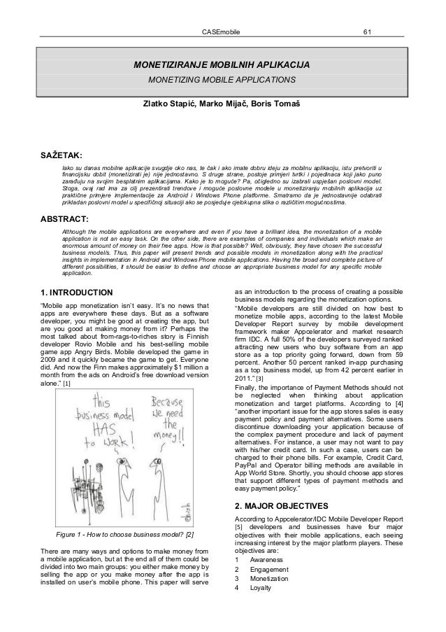 Monetizing Mobile Applications Monetizing Mobile Applications