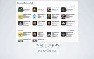 I SELL APPS
(only iOS and Mac)
 