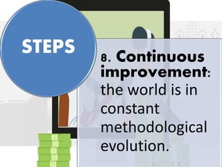 8. Continuous
improvement:
the world is in
constant
methodological
evolution.
STEPS
 