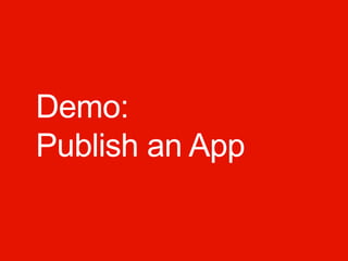 Demo:
Publish an App
 