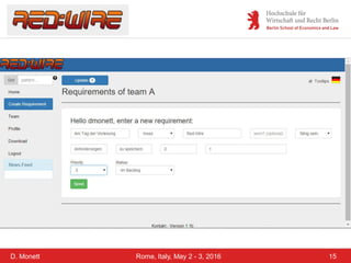 D. Monett 15Rome, Italy, May 2 - 3, 2016
 