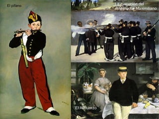 En l'obra dominen el color blanc del vestit de la dona, el sofà i les cortines, tractats amb grans pinzellades de gran lluminositat, en contrapunt amb el to fosc del cinturó i el collaret. Manet reacciona de manera més sensitiva que de costum i analitza especialment les tonalitats de blanc que s'ofereixen als seus ulls. 