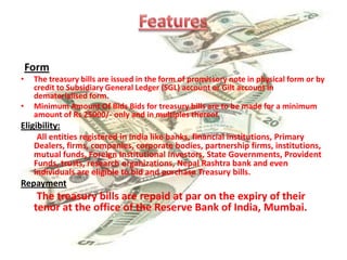 Commercial bills marketBills of exchange are negotiable instruments drawn by the seller (drawer) on the buyer (drawee) for the value of the goods delivered to him. Such bills are called trade bills. When trade bills are accepted by commercial banks, they are called commercial bills. If the seller wishes to give some period for payment, the bill would be payable at a future date (usance bill). During the currency of the bill, if the seller is in need of funds, he may approach his bank for discounting the bill.