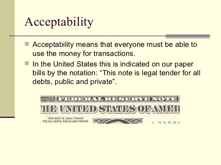 characteristics of money