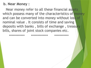 Money and it's categories and explanation | PPTX