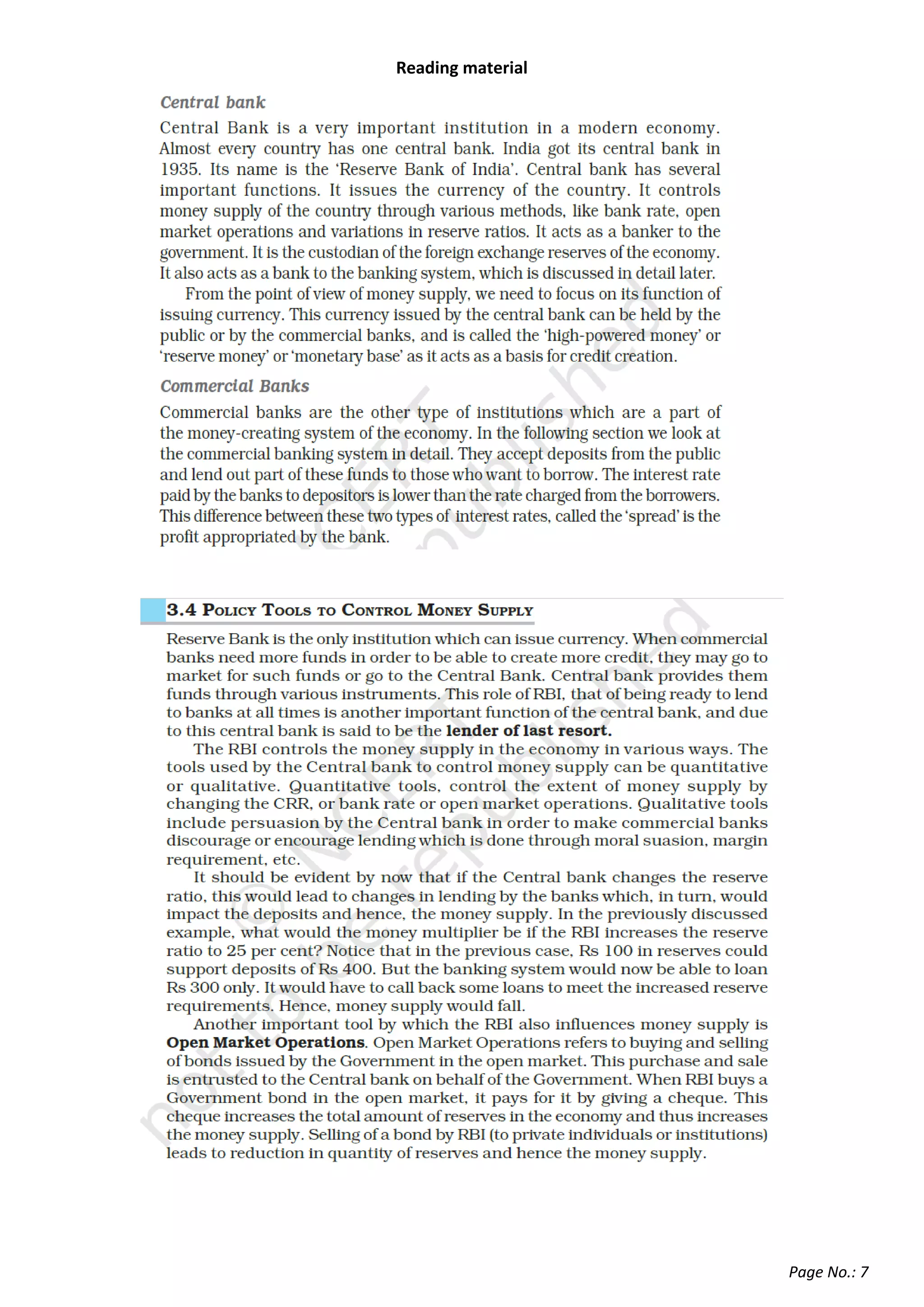 Money and banking notes PDF