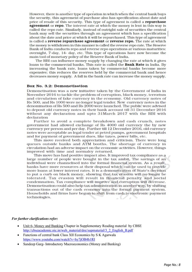 Money and banking notes PDF