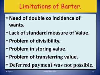 Barter Problem Money and credit | PPTX