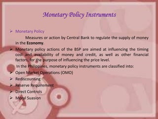 Money and monetary policy | PPTX