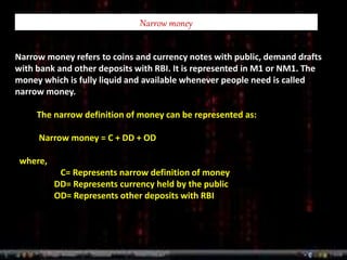 Money and supply ,types of money
