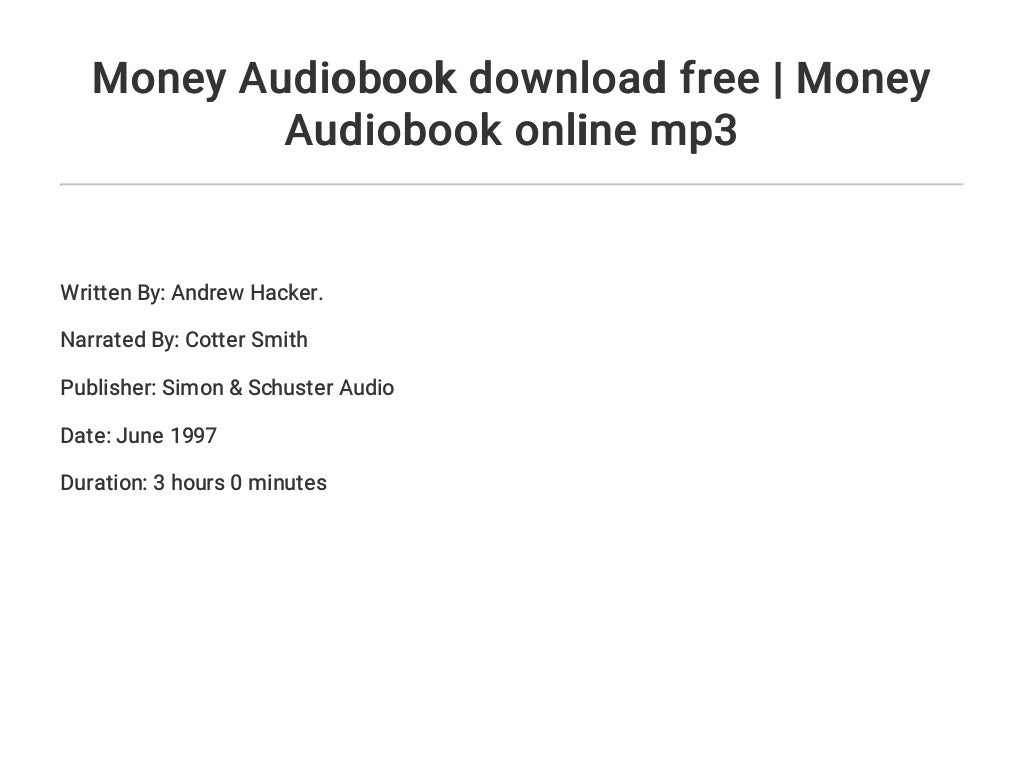 Money Audiobook download free | Money Audiobook online mp3