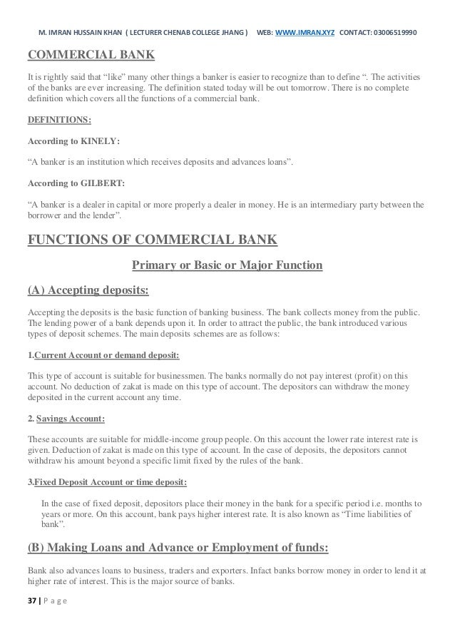 Money & banking notes for students http//www.imran.xyz