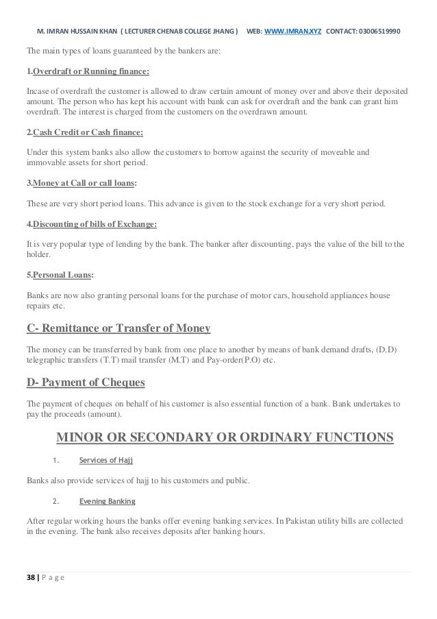 Money & banking notes for students http//www.imran.xyz