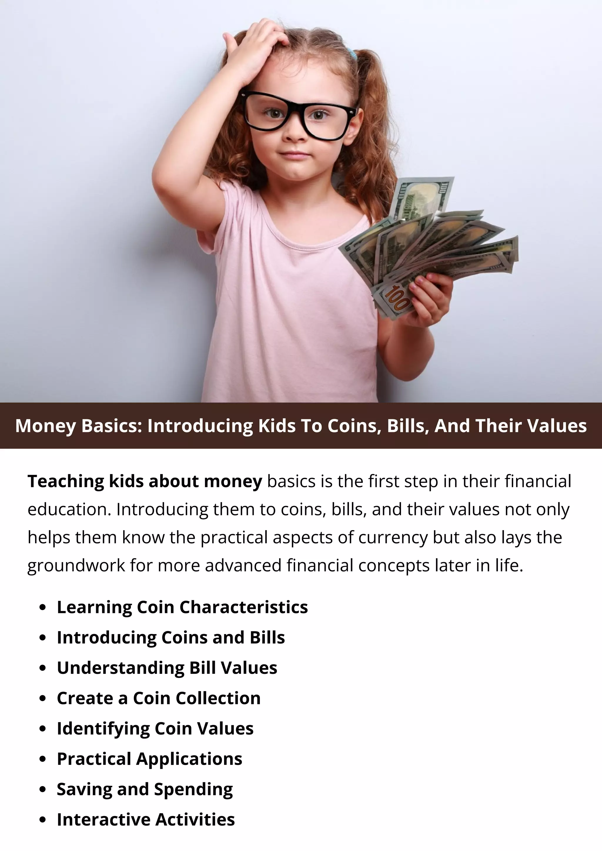 Money Basics: Introducing Kids To Coins, Bills, And Their Values | PDF