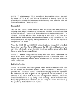 Money bill vs. finance bill | PDF