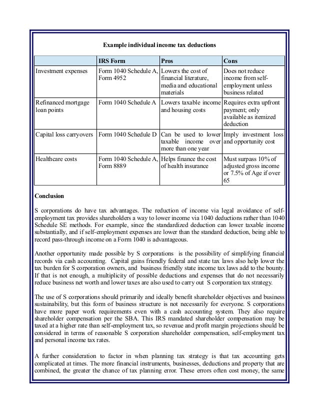 s corporation tax strategy s corp tax form