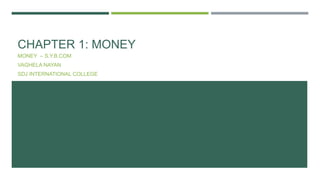 CHAPTER 1: MONEY
MONEY – S.Y.B.COM
VAGHELA NAYAN
SDJ INTERNATIONAL COLLEGE
 