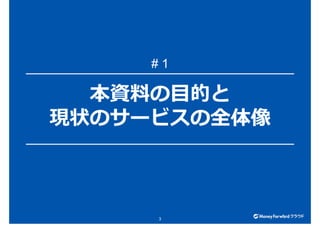 本資料の目的と
現状のサービスの全体像
3
# 1
 