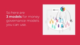 So here are
3 models for money
governance models
you can use.
 