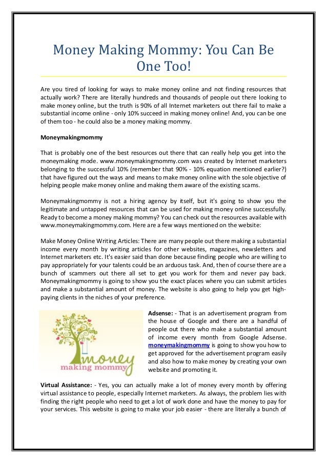 Money Making Mommy You Can Be One Too - 