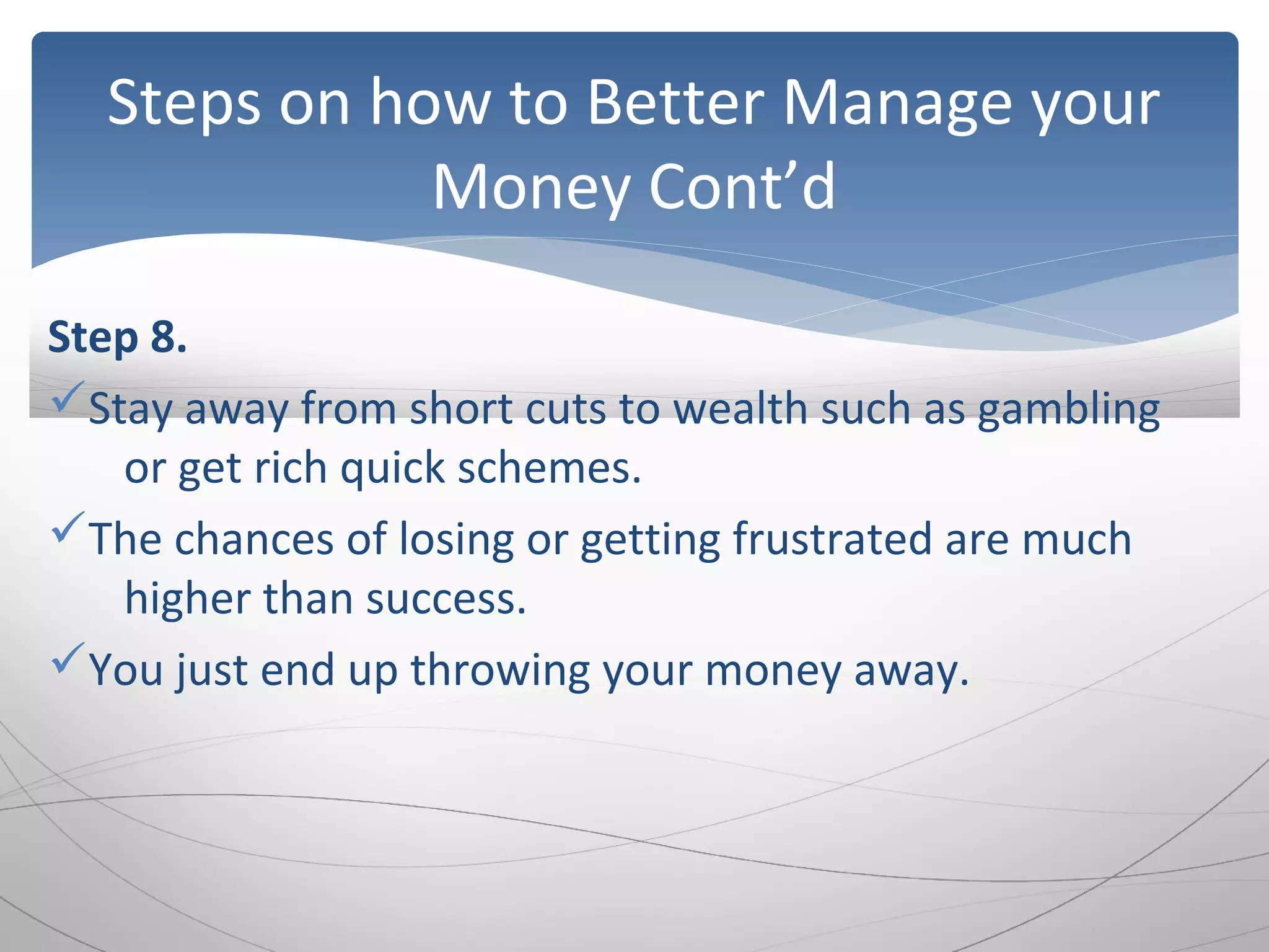How to Best Manage your Money | ODP