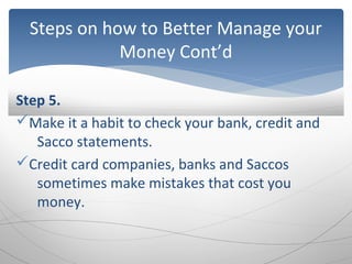 How to Best Manage your Money | ODP