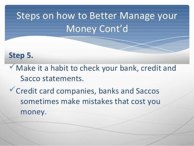how to handle your money