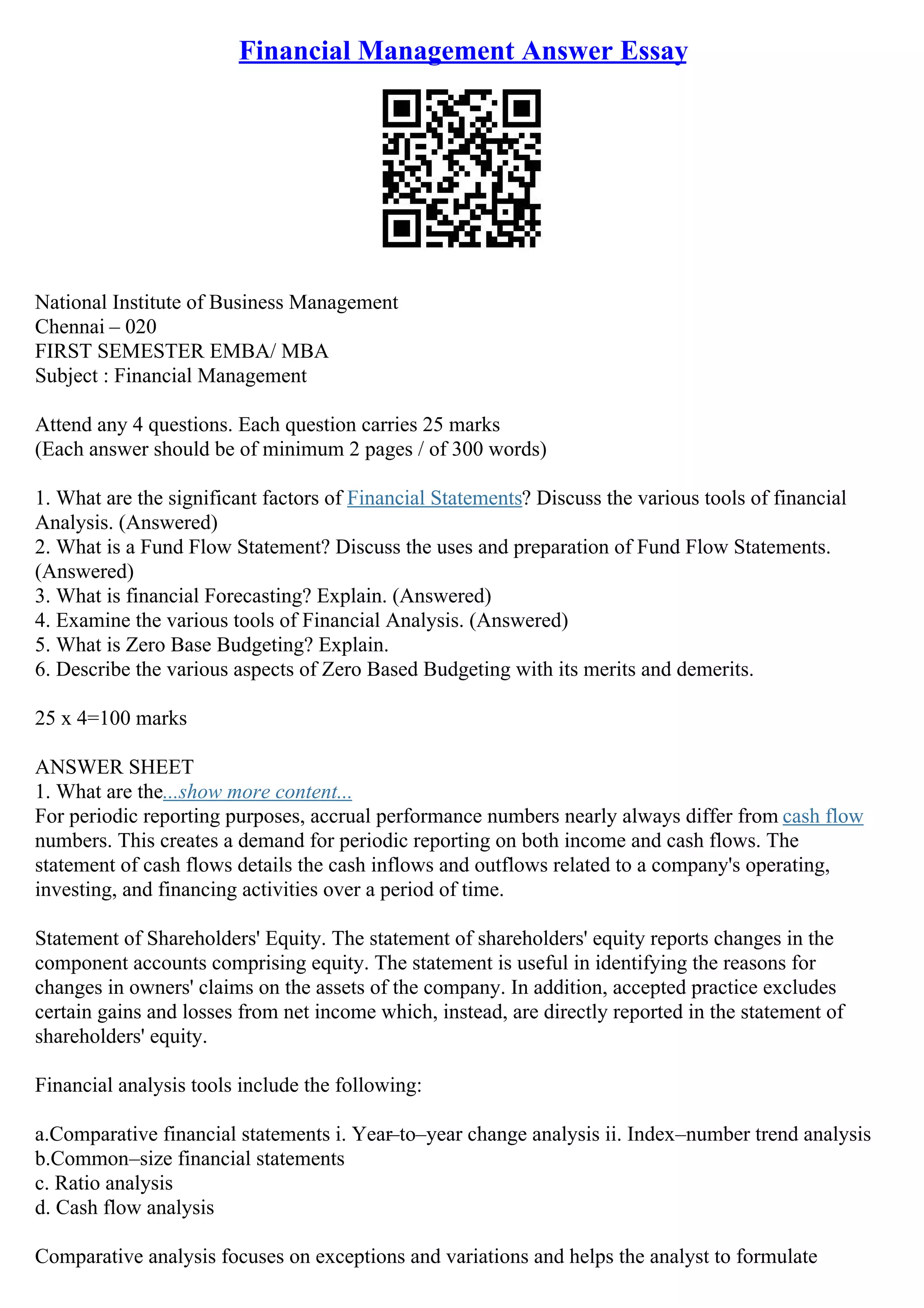 Money Management Essay PDF