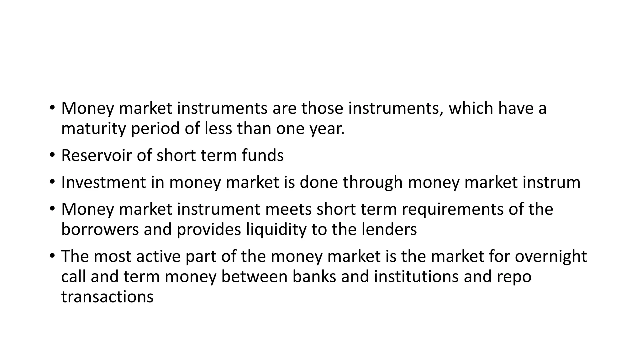 All Of The Following Are Money Market Instruments Except Money market instruments | PPT