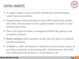 Money markets of India | PDF