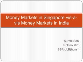 Money Markets in Singapore vis-avis Money Markets in India

Surbhi Soni
Roll no. 876
BBA-LLB(hons.)

 