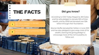 Bill Gates pledges to donate
95% of his wealth
THE FACTS Did you know?
According to CEO Today Magazine, Bill Gates
and his...