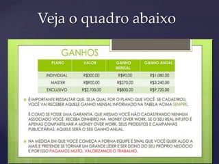 Veja o quadro abaixo
 