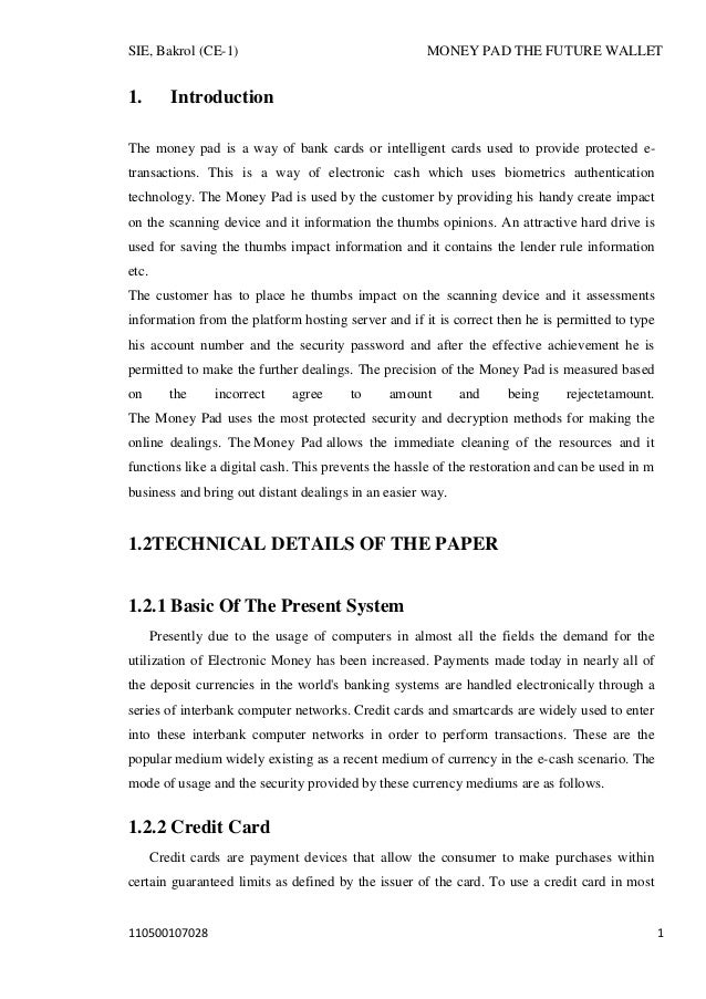 Money pad future wallet