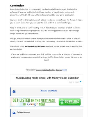 Money robot software - Best Link Building Software 2020 | PDF