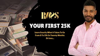 YOUR FIRST 25K
Learn Exactly What it Takes To Go
From 0 To 25k In Twenty Months
Or Less...
 