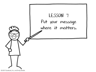 LESSON 7
Put your message
where it matters.
© 2015 Facebook, Inc. and Emily Shields
 