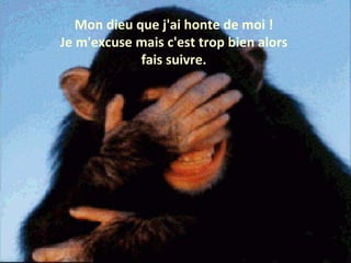 Mon Dieu, que j'ai honte de moi !  Je m'excuse mais c'est trop bien alors  fais suivre.  