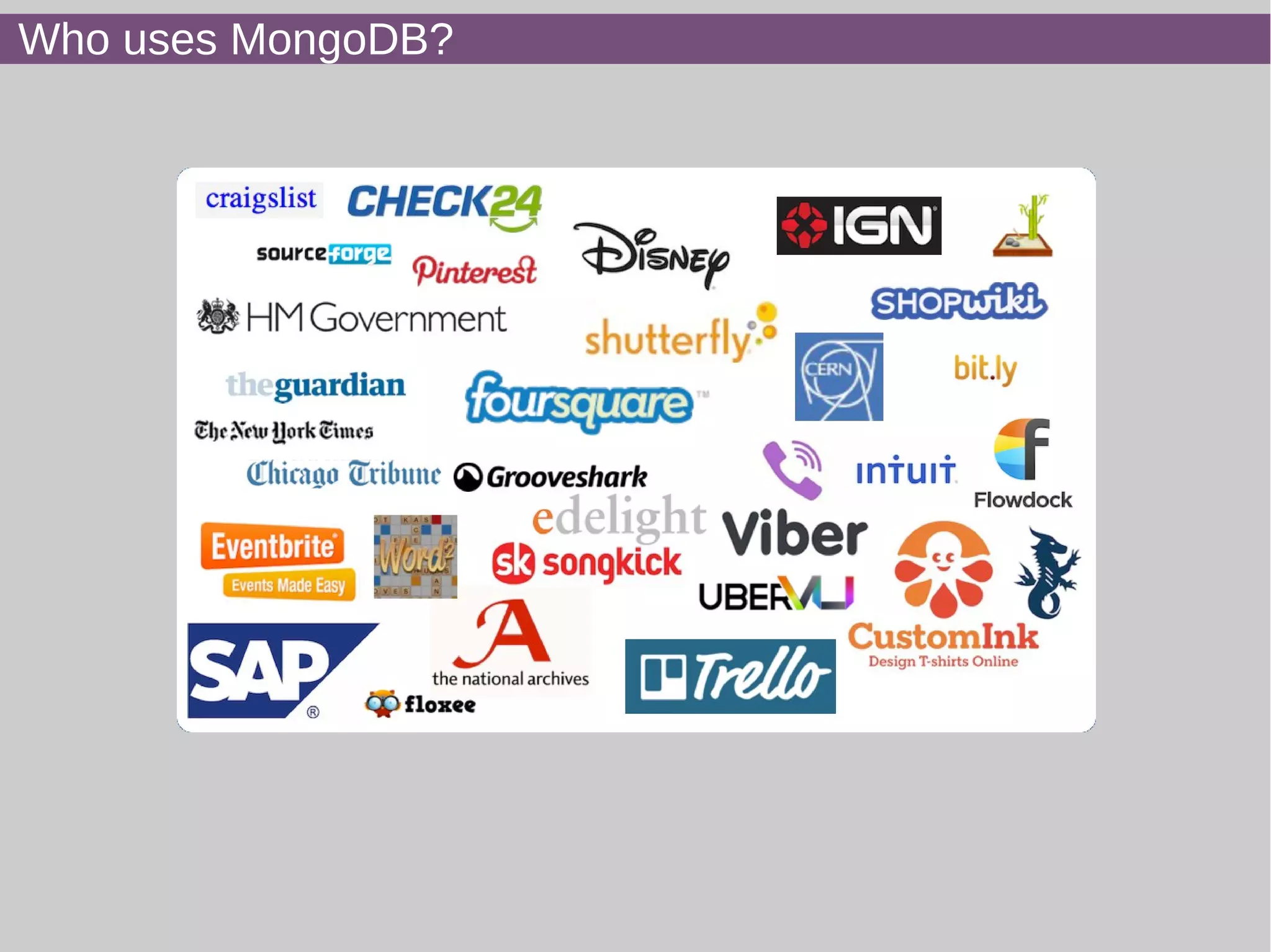 Who uses MongoDB?
 