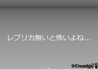レプリカ無いと怖いよね...



      －26 －
 