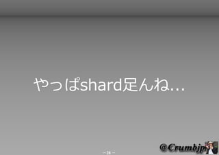 やっぱshard足んね...



      －28 －
 