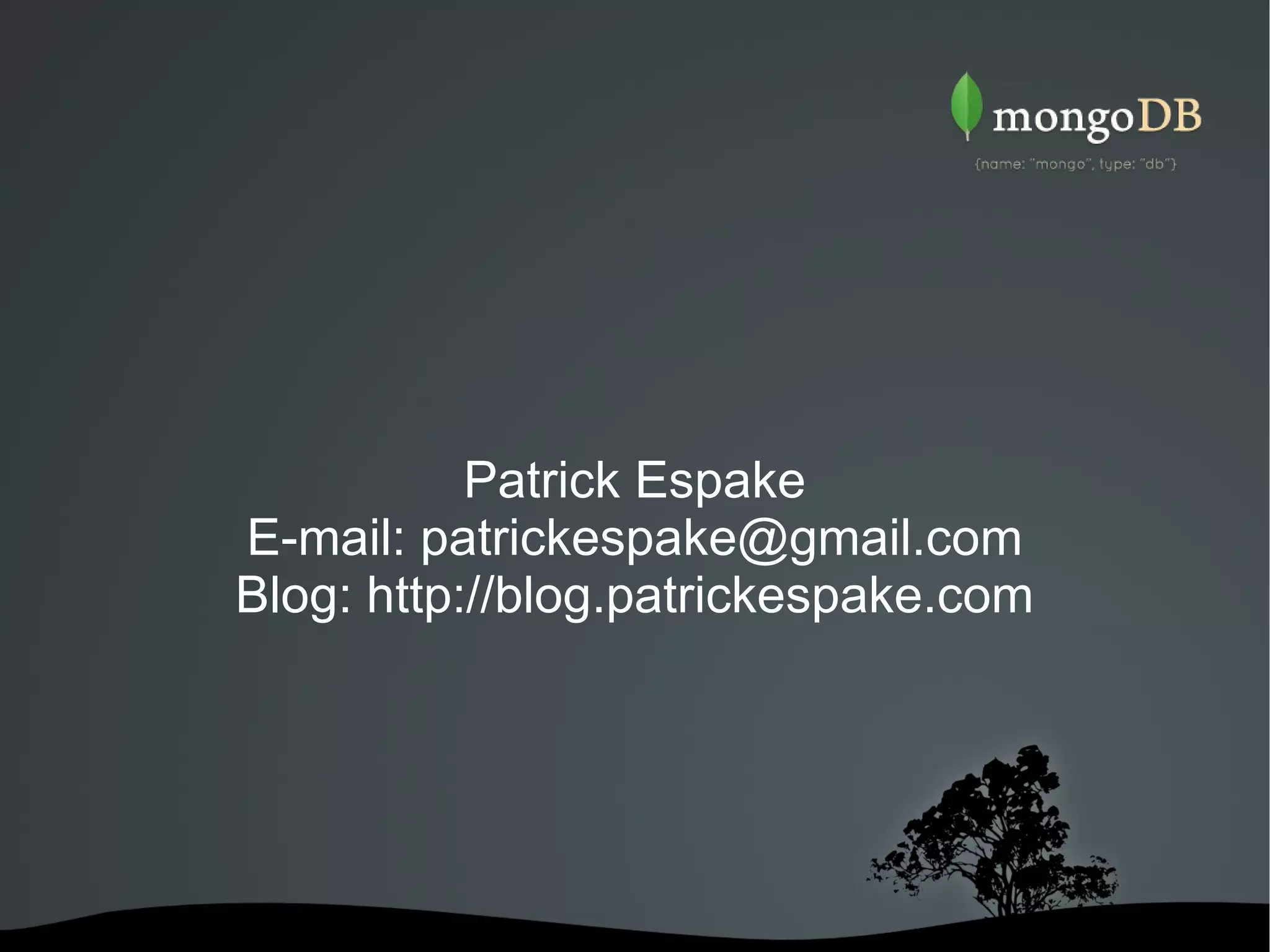 Patrick Espake E-mail:   [email_address] Blog: http://blog.patrickespake.com 
