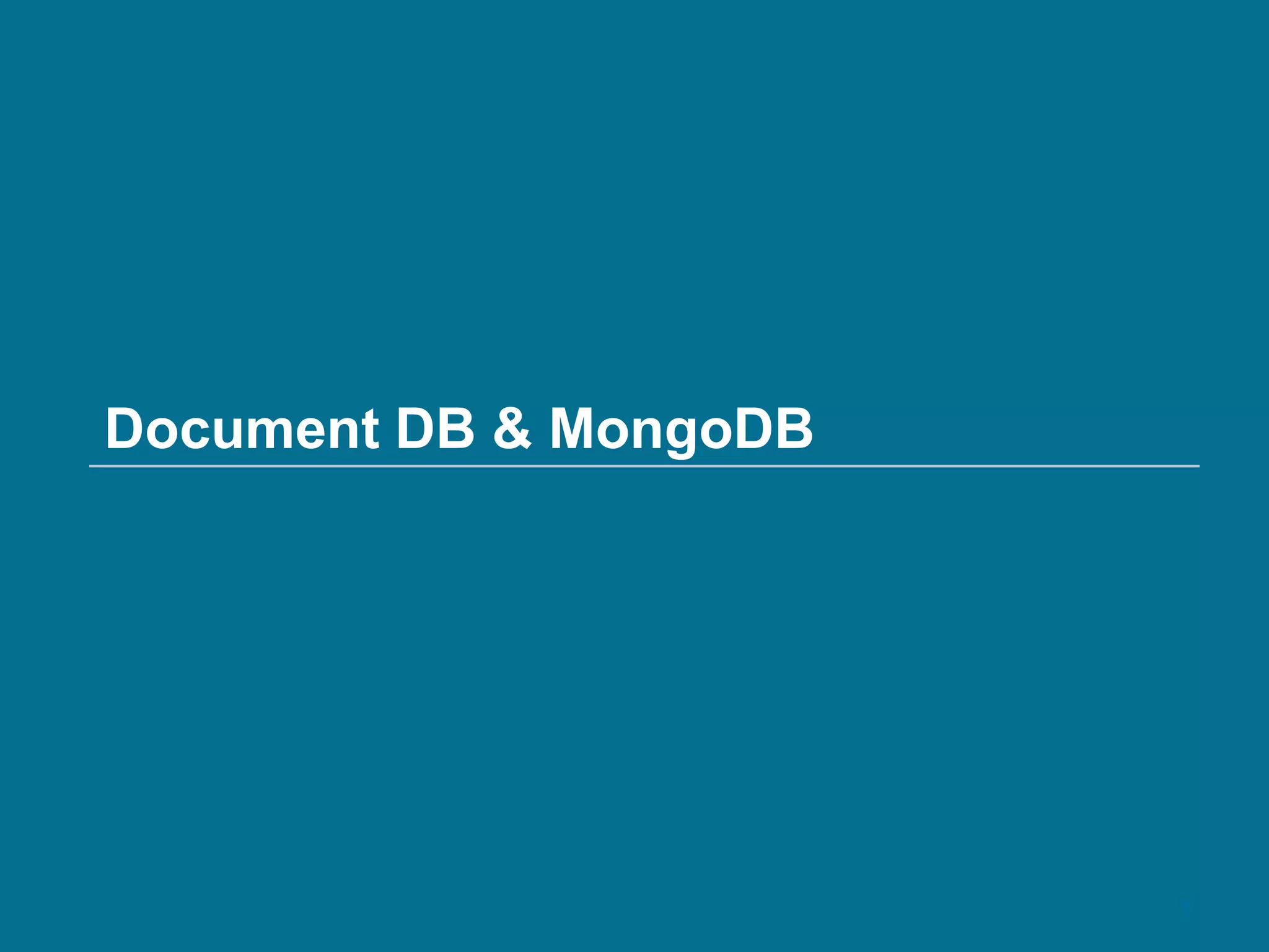 Document DB & MongoDB7