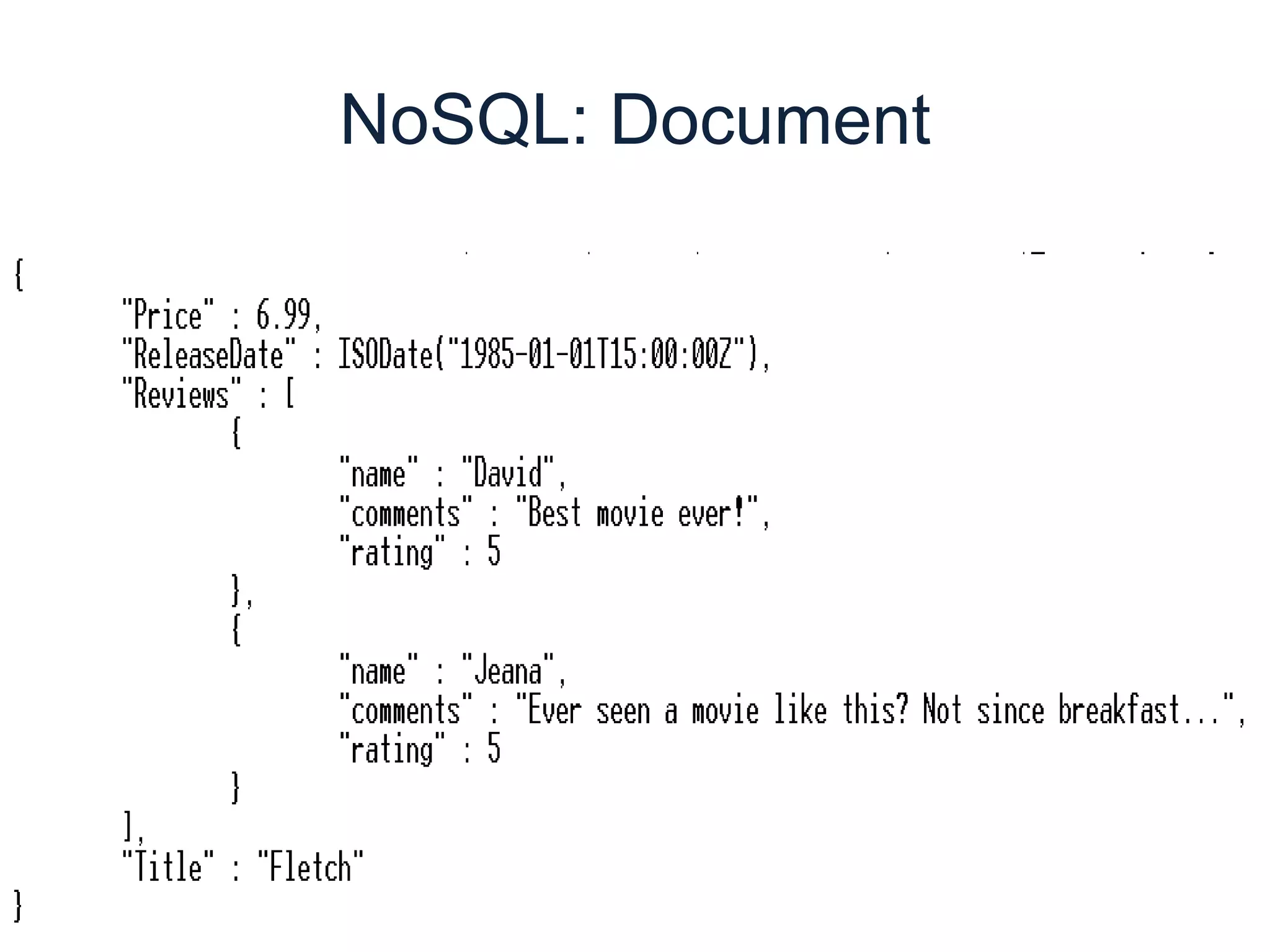 NoSQL: Document
 