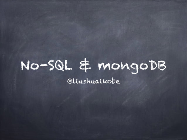 NoSQL & MongoDB | PPT